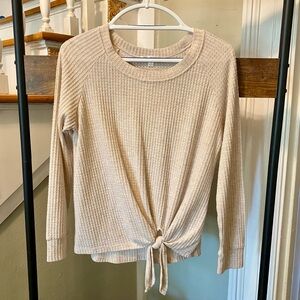 Nine Britton “Billie” tie front brushed knit top